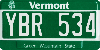 VT license plate YBR534