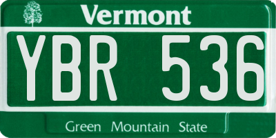 VT license plate YBR536