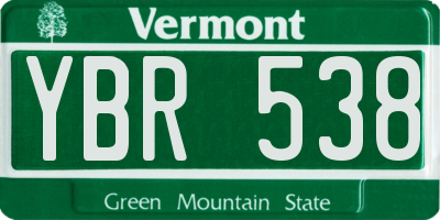 VT license plate YBR538