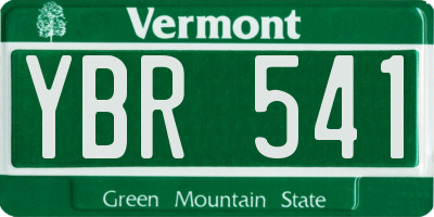 VT license plate YBR541