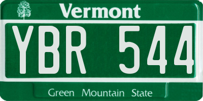 VT license plate YBR544