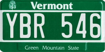 VT license plate YBR546