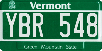 VT license plate YBR548