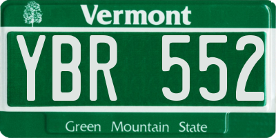 VT license plate YBR552