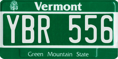 VT license plate YBR556