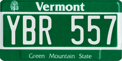 VT license plate YBR557