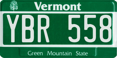 VT license plate YBR558
