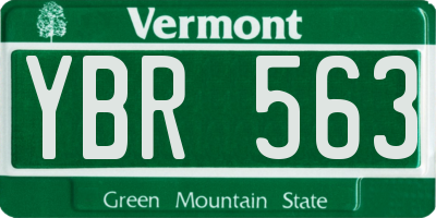 VT license plate YBR563