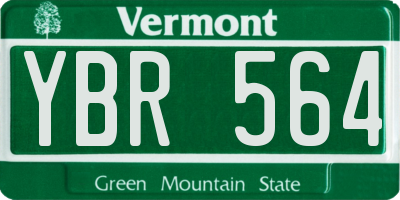 VT license plate YBR564