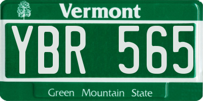 VT license plate YBR565