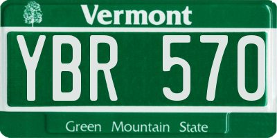 VT license plate YBR570
