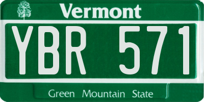 VT license plate YBR571