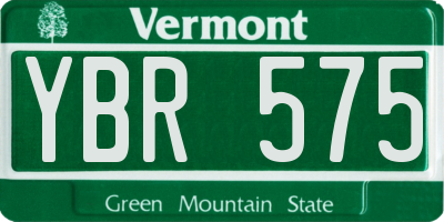 VT license plate YBR575