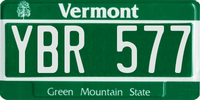 VT license plate YBR577