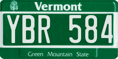 VT license plate YBR584