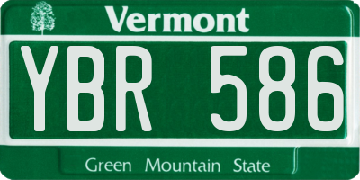VT license plate YBR586