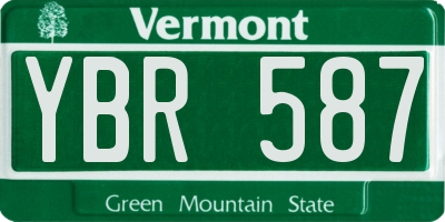 VT license plate YBR587