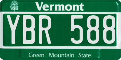 VT license plate YBR588