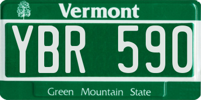 VT license plate YBR590