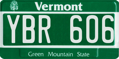 VT license plate YBR606