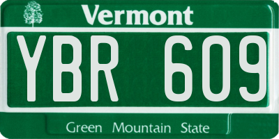 VT license plate YBR609