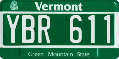 VT license plate YBR611