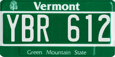 VT license plate YBR612