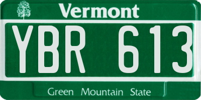 VT license plate YBR613