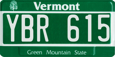 VT license plate YBR615
