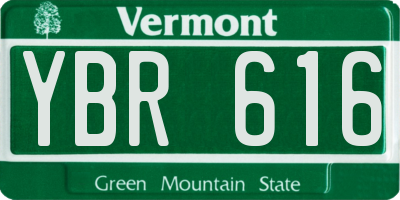 VT license plate YBR616