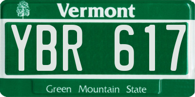 VT license plate YBR617