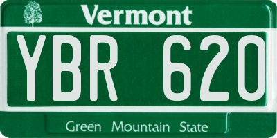 VT license plate YBR620