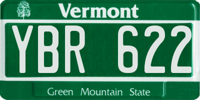 VT license plate YBR622