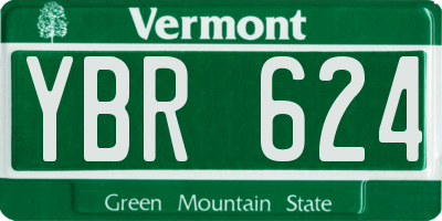 VT license plate YBR624