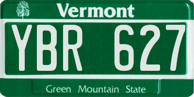 VT license plate YBR627