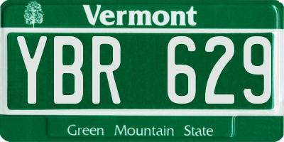 VT license plate YBR629