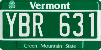 VT license plate YBR631