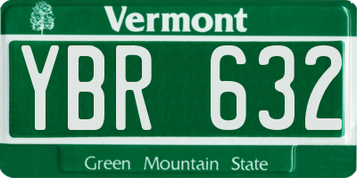 VT license plate YBR632