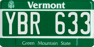VT license plate YBR633