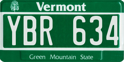 VT license plate YBR634