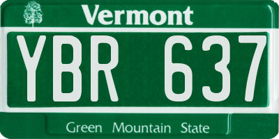 VT license plate YBR637