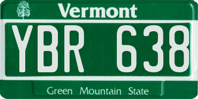 VT license plate YBR638
