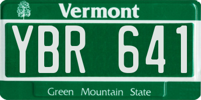 VT license plate YBR641