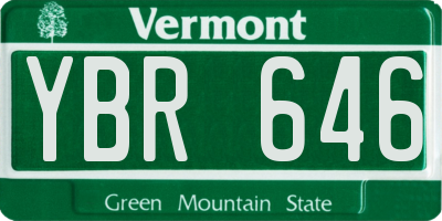 VT license plate YBR646