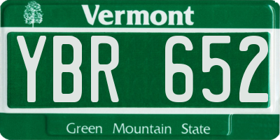 VT license plate YBR652
