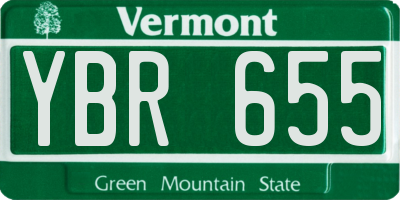 VT license plate YBR655