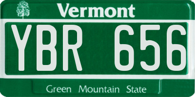 VT license plate YBR656