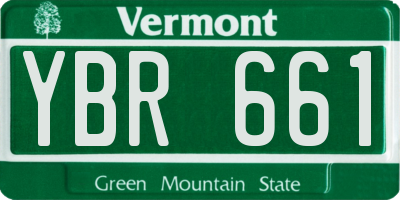 VT license plate YBR661