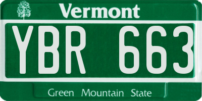 VT license plate YBR663