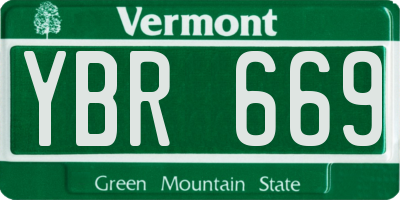 VT license plate YBR669